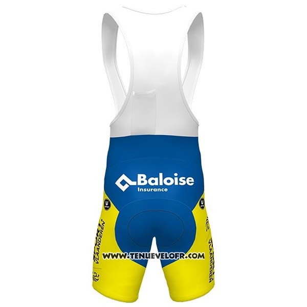 2020 Maillot Ciclismo Sport Vlaanderen-baloise Blanc Jaune Bleu Manches Courtes et Cuissard